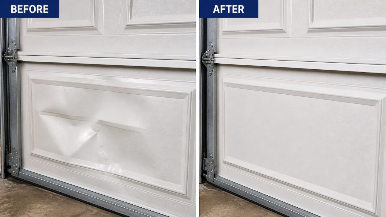 Garage door panel repair